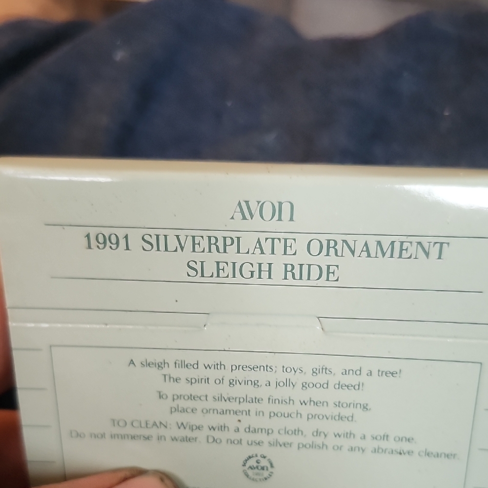 Avon Silver Sleigh Ride Ornament
